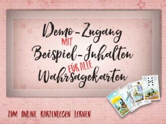 Demo-Zugang mit Beispiel-Inhalten für alle Wahrsagekarten - zum online Kartenlegen lernen