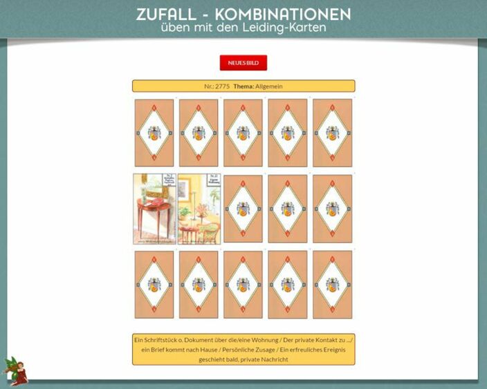 Leidingkarten Kombinationen per Zufall mit dem Deutungstrainer