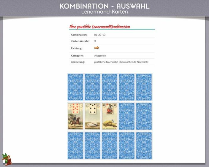Lenormandkarten Kombinationen Bedeutung