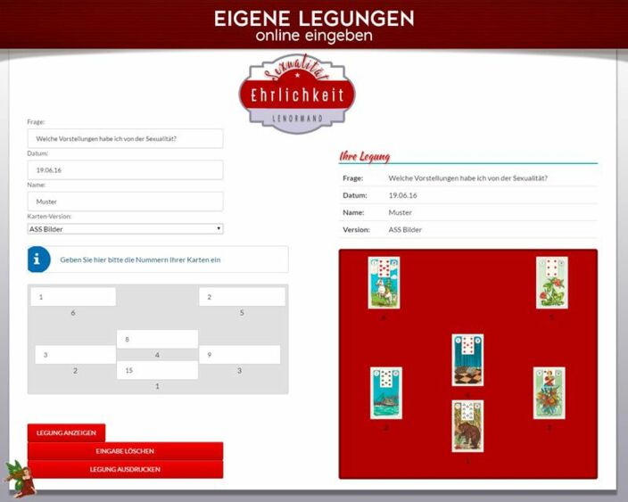 Lenormandkarten eigene Legung online - Ehrlichkeit in der Sexualität Lenormandkarten eigene Legung online - Ehrlichkeit in der Sexualität