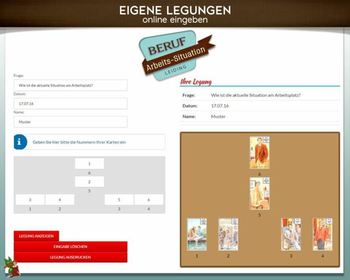 Leidingkarten eigene Legung online - Arbeitssituation