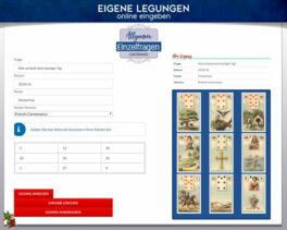 Lenormand Eingabeformular für Legemuster Lenormand Eingabeformular für Legemuster