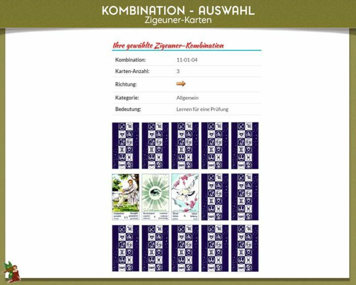 Zigeunerkarten Kombinationen Bedeutung