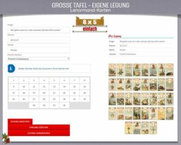 Lenormand Eingabeformular für die Grosse Tafel in verschiedenen Variationen Lenormand Eingabeformular für die Grosse Tafel in verschiedenen Variationen